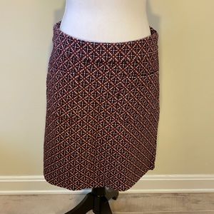 Ann Taylor LOFT Red White & Blue Patterned Skirt